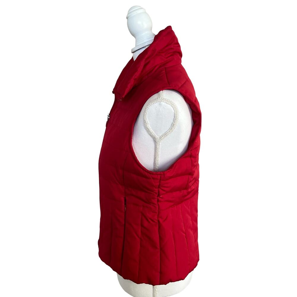 Kenneth Cole Reaction Puffer Vest Size M Red Down Feathers Zip Pockets Collar - Picture 4 of 12